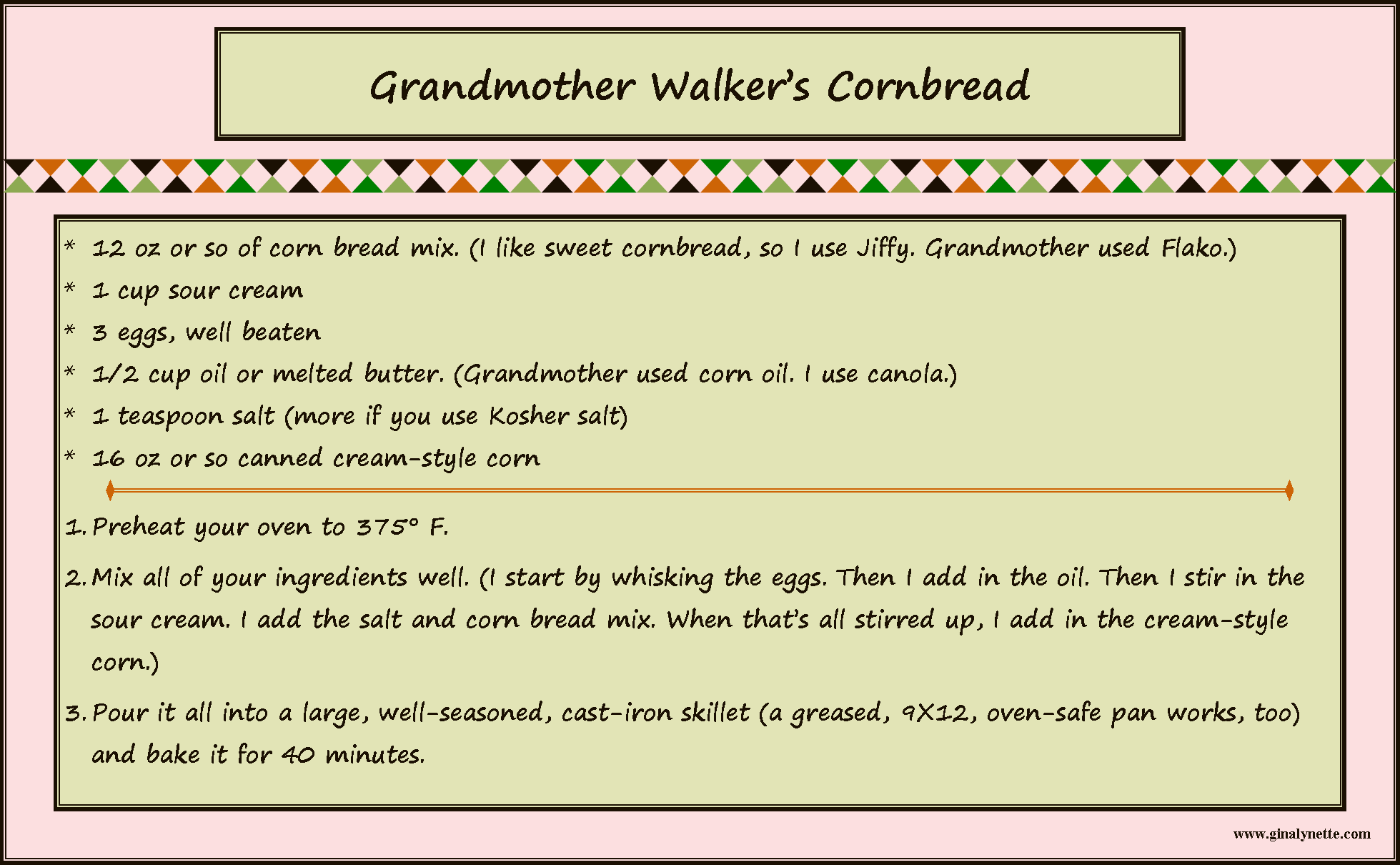 Grandmother Walker's Cornbread
